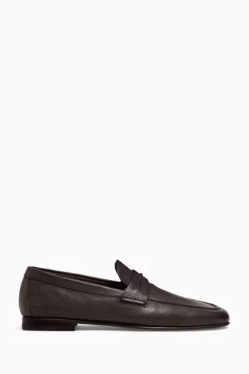 Mocassin Loafer in Natural Grain Leather