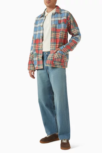 Patchwork Plaid Overshirt in Cotton Flannel