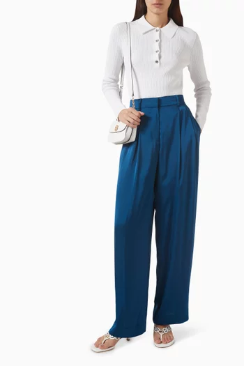 Drapey Wide-leg Pants in Satin
