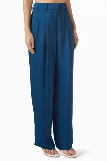 Drapey Wide-leg Pants in Satin