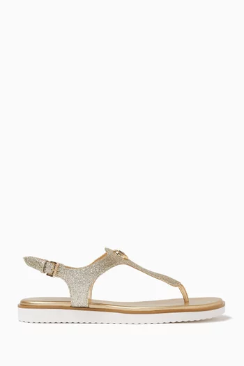 Val Thong Sandals in Glittered Leather