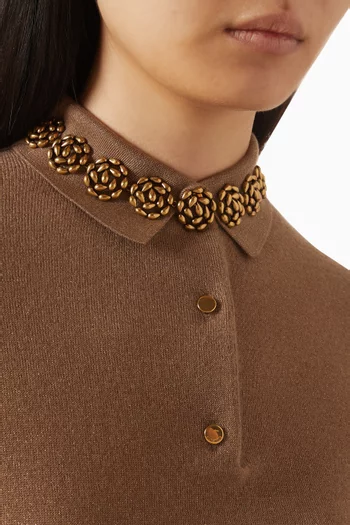 قلادة بتصميم زهور من حلي على شكل قطرة نحاس بلون ذهبي