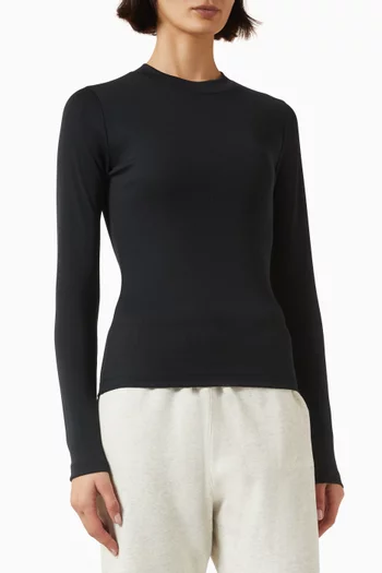 Rib-knit T-shirt in Jersey