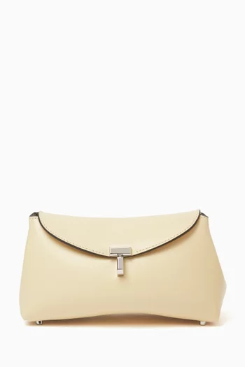 Mini T-lock Clutch in Smooth Leather