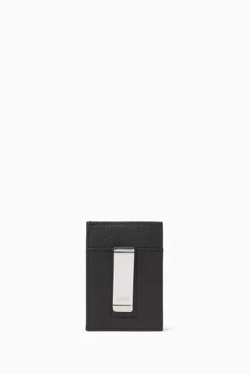 Crosstown Money Clip in Grained Leather
