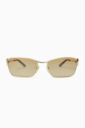 Rectangular Frame Sunglasses in Metal
