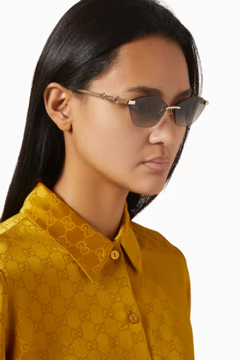 Cat-eye Sunglasses in Metal