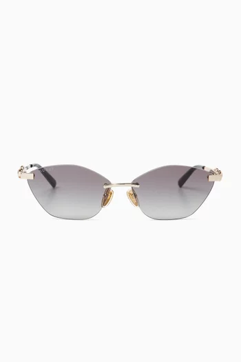 Cat-eye Sunglasses in Metal