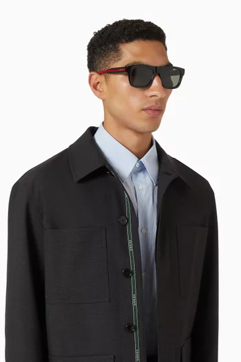 Rectangular Sunglasses in Recycled Acetate