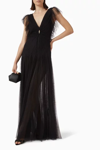 Ruched Bodice Gown in Tulle