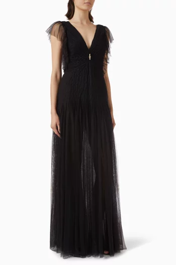 Ruched Bodice Gown in Tulle