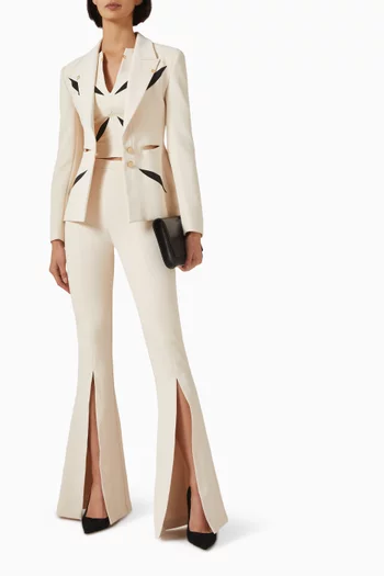 Flared Slit Pants in Jersey