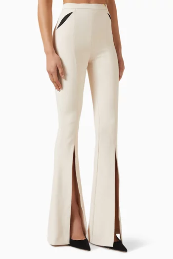 Flared Slit Pants in Jersey