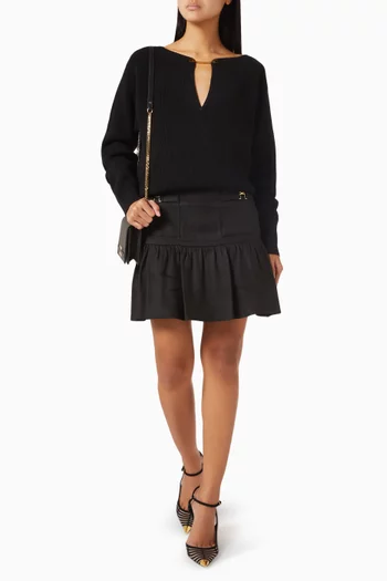 Striped Sweater in Viscose-knit