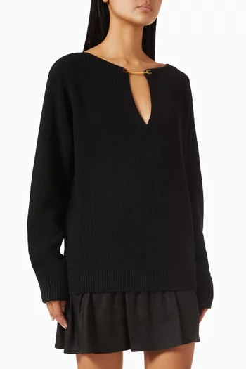 Striped Sweater in Viscose-knit