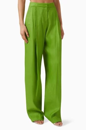 Straight-leg Pants in Linen Blend