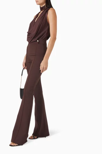 Flared Pants in Double-layer Crepe