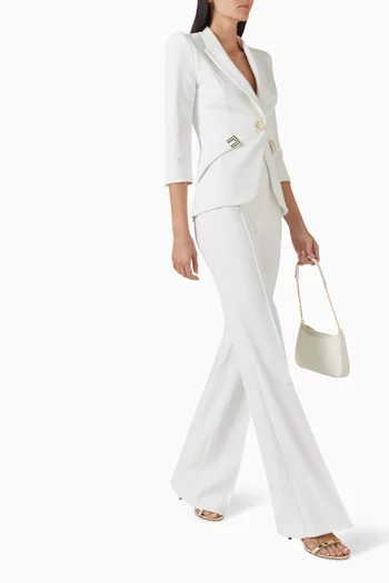 High-waisted Flared Pants in Crepe