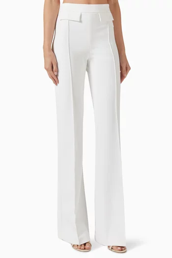 High-waisted Flared Pants in Crepe