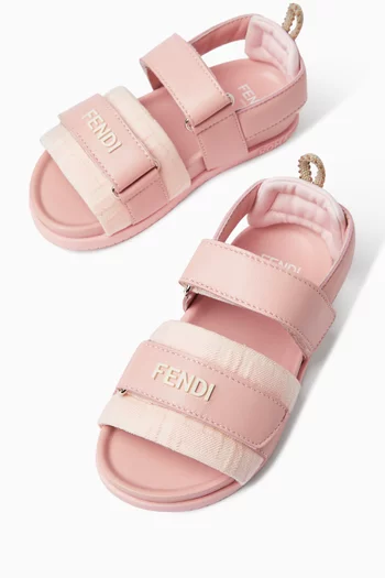 Velcro Sandals in Leather