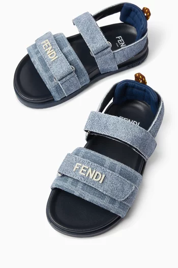 Velcro Sandals in Denim