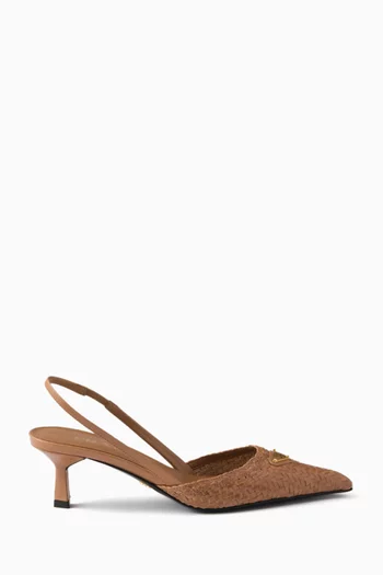 Slingback 55 Pumps in Woven Leather
