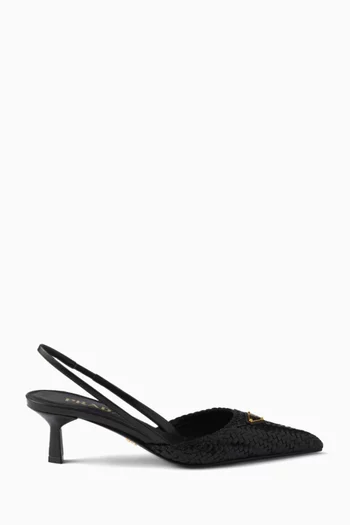 Slingback 55 Pumps in Woven Leather