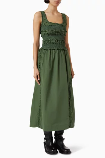Cynthia Shirred Dress in Lyocell Blend