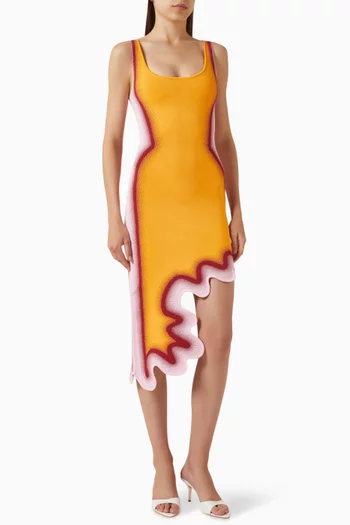 Aster Reversible Wavy Dress in Viscose Blend