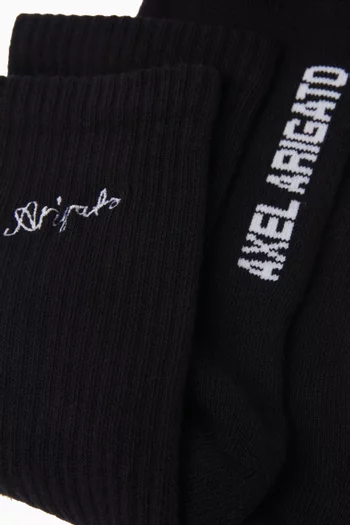 Scribble Logo Socks in Cotton-blend