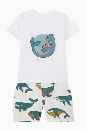 Whale-print T-shirt in Cotton