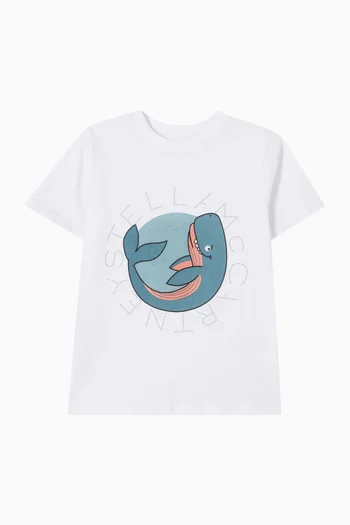 Whale-print T-shirt in Cotton