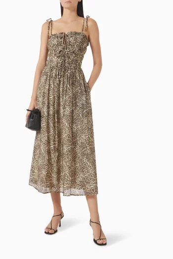 Tahlia Leopard-print Midi Dress