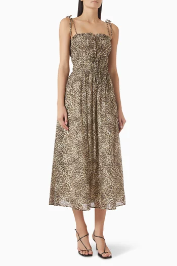 Tahlia Leopard-print Midi Dress