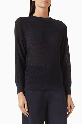 Metallic-knit Sweater in Viscose Blend