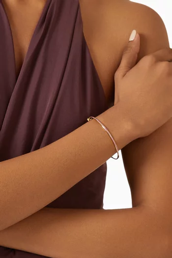 سوار زيوس مرصع بأحجار ياقوت وردي بافيه ذهب عيار 18