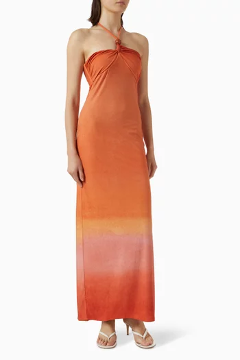 Bari Halterneck Dress in Jersey