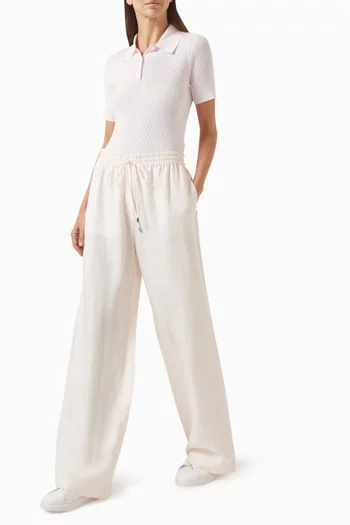 Wide-leg Pants in Linen-blend