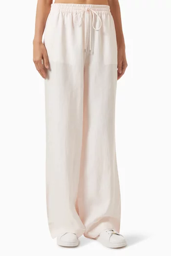 Wide-leg Pants in Linen-blend