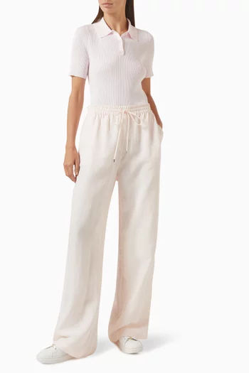 Rib-knit Polo Shirt in Viscose-blend