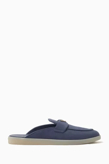 Triangle Logo Mule Sandals in Nubuck