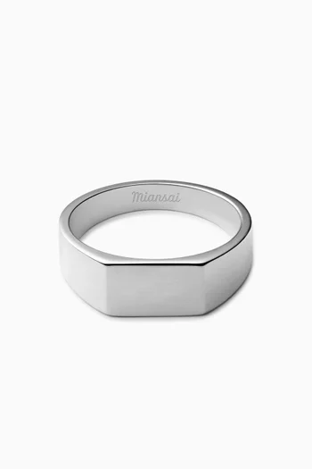Geo Signet Ring in Sterling Silver