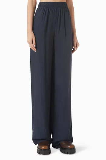 Wide-leg Pants in Washed-silk