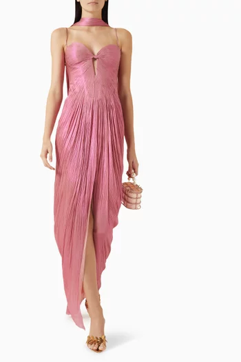 Tonia Shawl Gown in Silk Tulle