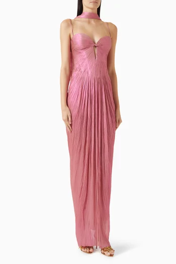 Tonia Shawl Gown in Silk Tulle