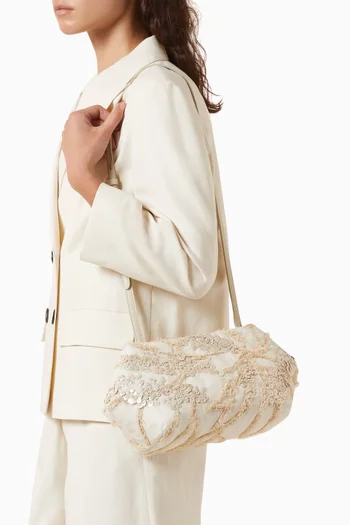 Embroidered Pouch in Silk Organza