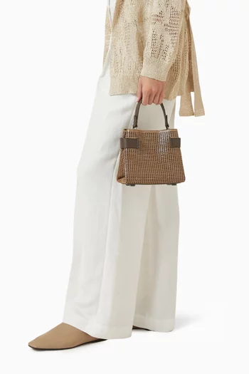 Small Essence Top-handle Bag in Leather & Suede