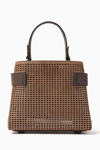 Small Essence Top-handle Bag in Leather & Suede