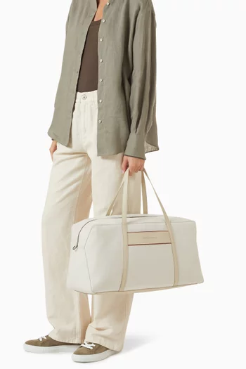 Logo Canvas Bag in Cotton & Linen