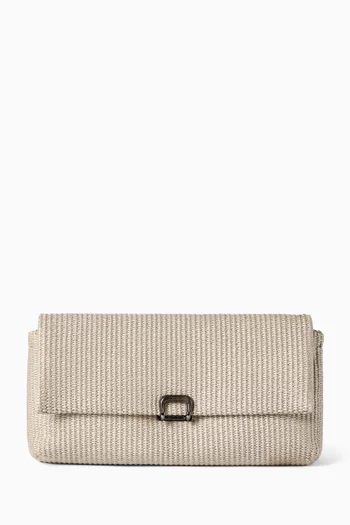 Sartorial Clutch in Techno Raffia
